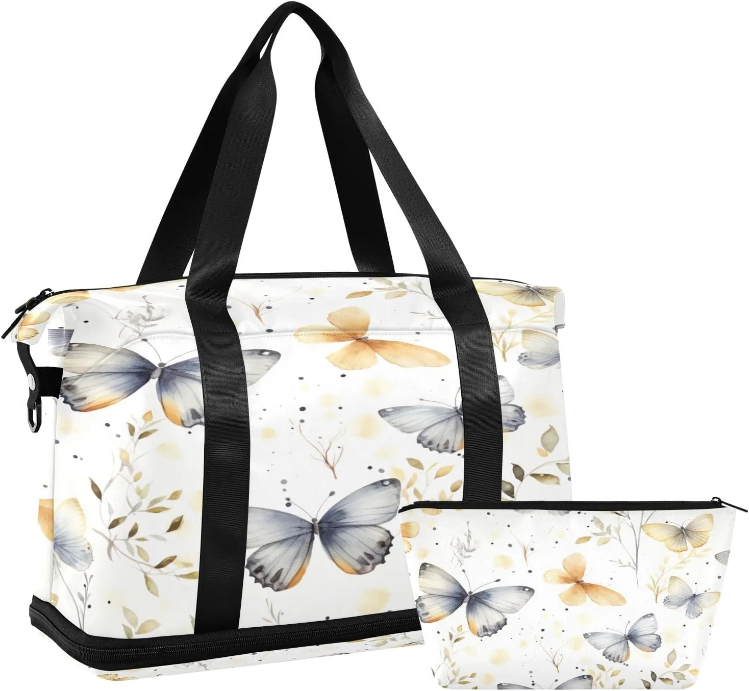 Kigai Oil Painting Of City Gym Bag for Women & Men,Waterproof Weekender Overnight Bag with Shoes Compartment Sports Duffel Bag for Gym Yoga Swimming Camping