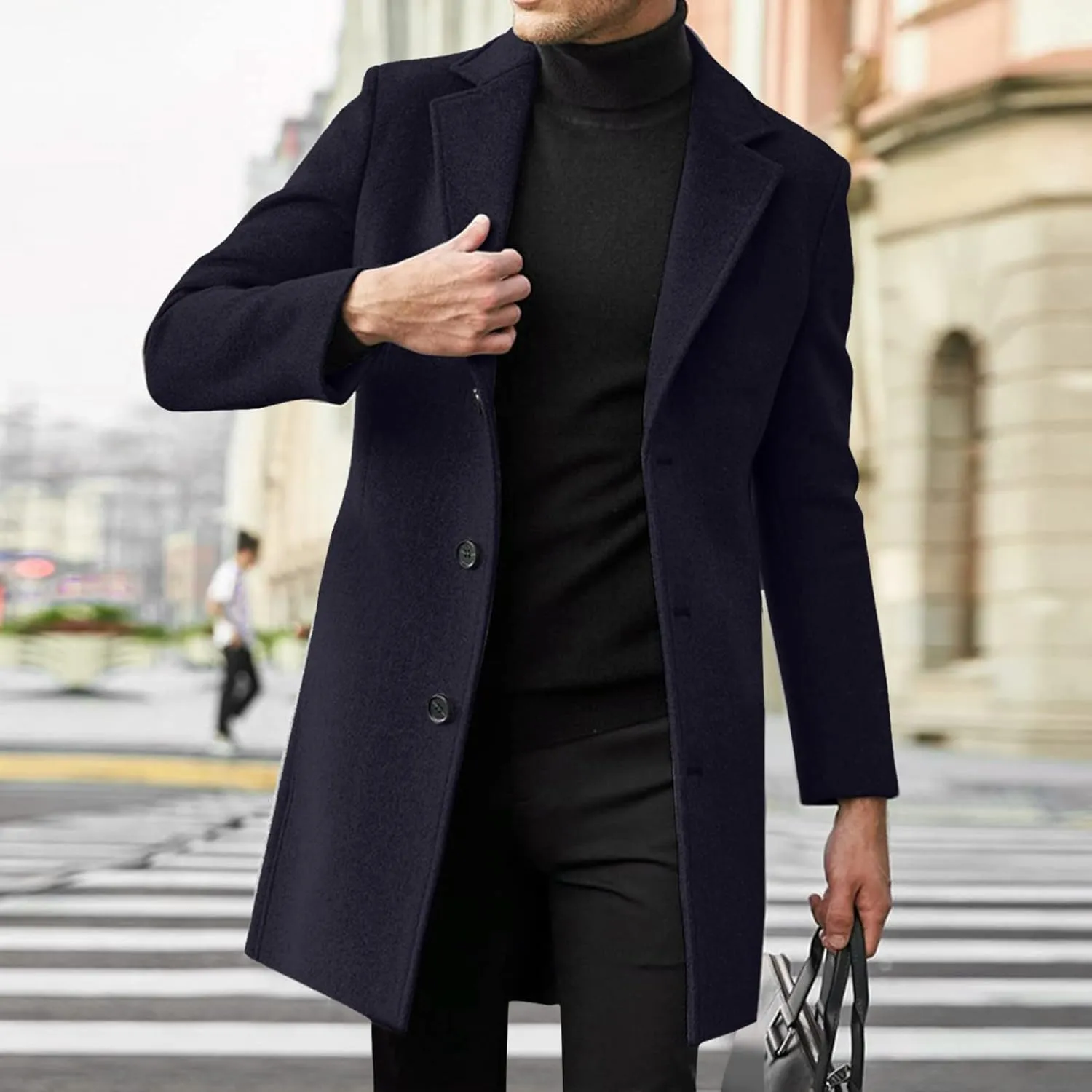 LCMTWX Coats for Men Cottonpadded Jacket Stand Collar Knitted Splice Sweater Coat Casual Men's Thicken Warm Winter Coat