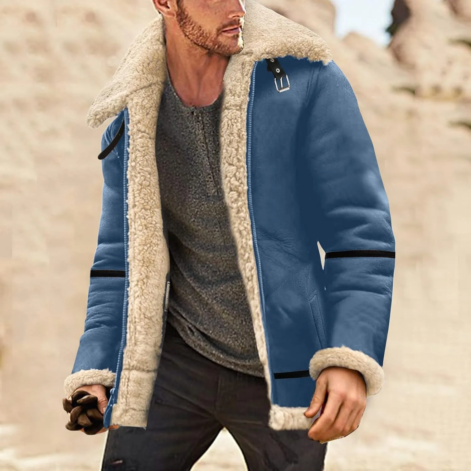 LCMTWX Mens Jackets and Winter Jacket Coat Leisure Plus Size Hat Zip Pocket Cotton-Padded Warm Men's Winter Jacket