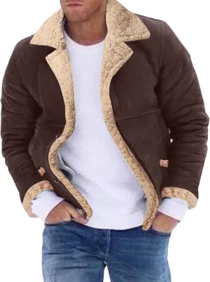 LCMTWX Mens Puffer Jackets Coat Button Solid Color Jacket Leather Windbreaker Long Sleeve Men's Winter Thickened Warm