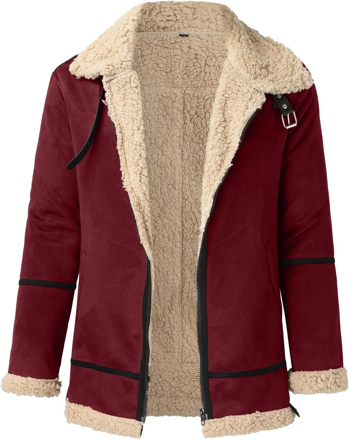 LCMTWX Men's Thick Thermal Winter Jacket Stand Collar Knitted Splice Sweater Coat Casual Cardigan Stylish Mens Puffer