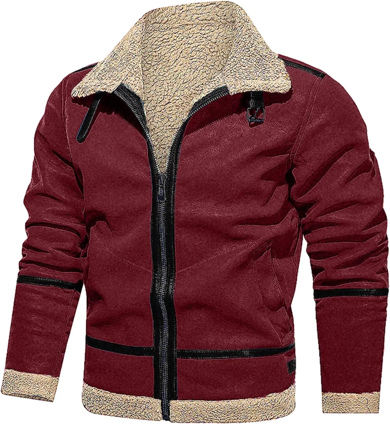 LCMTWX Men's Thick Thermal Winter Jacket Stand Collar Knitted Splice Sweater Coat Casual Cardigan Stylish Mens Puffer