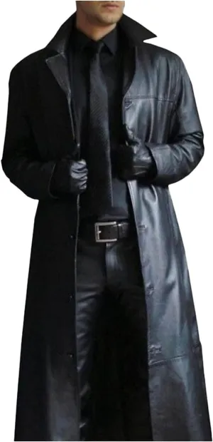 LCMTWX Men's Thicken Warm Winter Coat Solid Color Jacket Leather Windbreaker Long Sleeve Coats Warm Long Winter Jackets