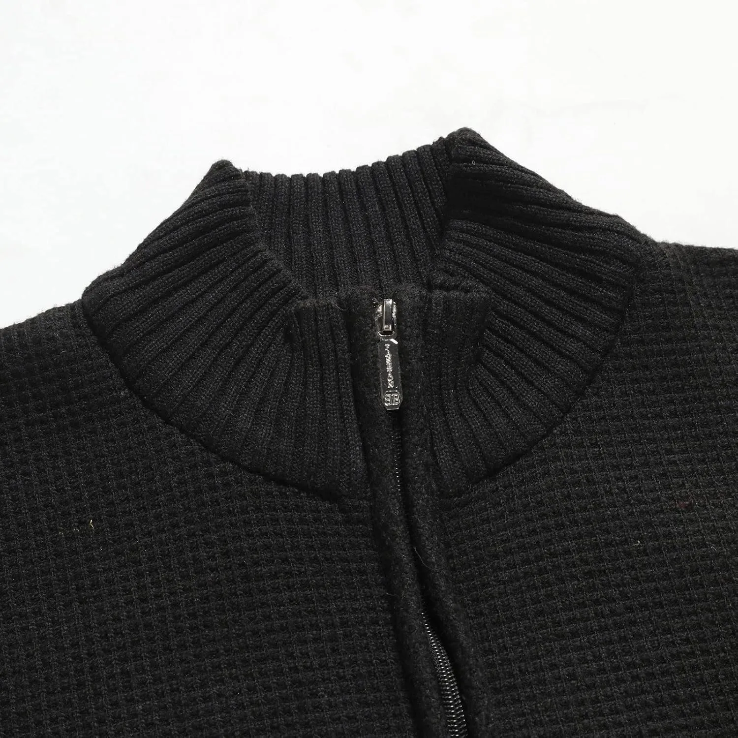 LCMTWX Men's Thicken Warm Winter Coat Stand Collar Knitted Splice Sweater Coat Casual Cardigan Stylish Outwear Winter