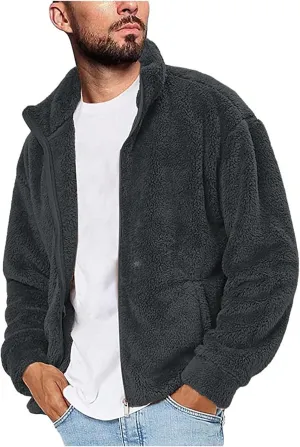 LCMTWX Men's Winter Thickened Warm Coats Leisure Plus Size Hat Zip Pocket Cotton-Padded Warm Soft Hooded Jacket Coats