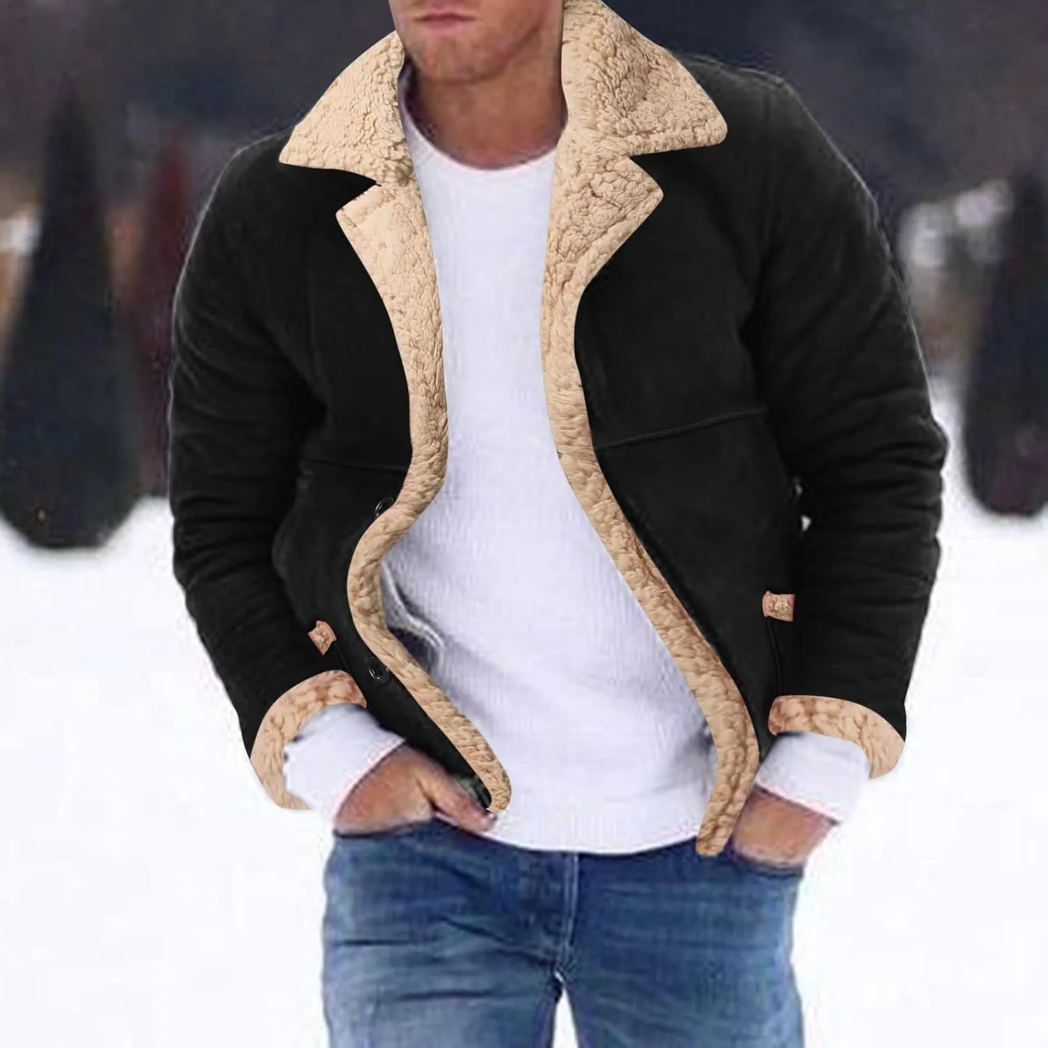 LCMTWX Winter Coats for Men Jacket Coat Leisure Plus Size Hat Zip Pocket Cotton-Padded Warm Soft Hooded Jacket Coat Men's