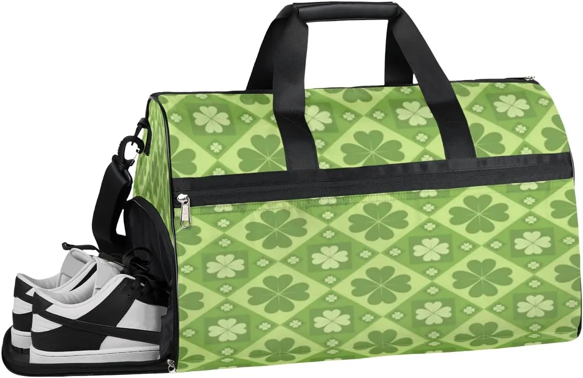 Leaves Sports Gym Bag with Wet Pocket & Shoes Compartment Waterproof Workout Duffel Bag for Women and Men Weekender Overnight Duffle Bag Travel Carry-on Tote