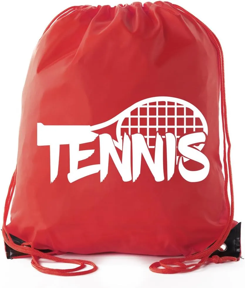 Mato & Hash Tennis Backpacks| Tennis Drawstring bags for Camp, Parties, and Fundraisers! - 10PK Red CA2500Tennis S4