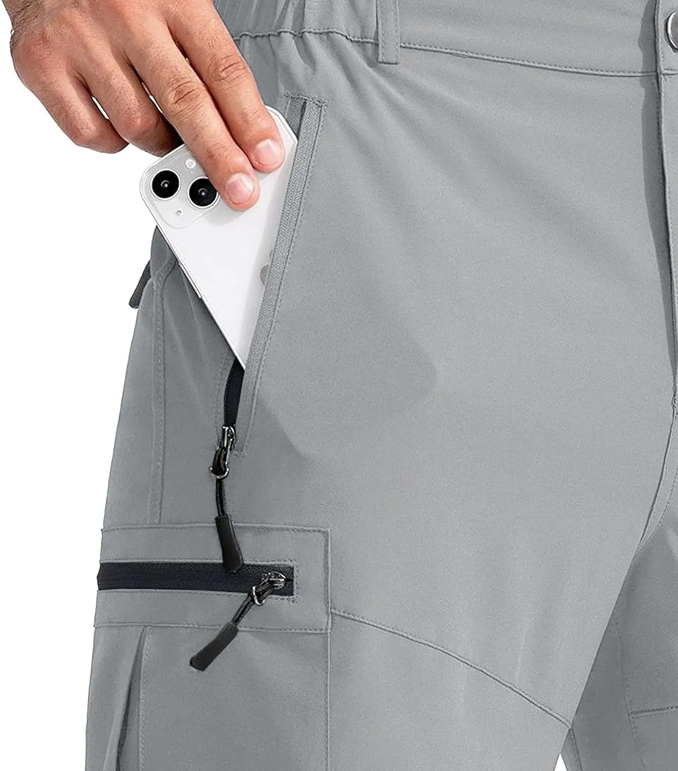 Men's 9" Quick Dry Casual Hiking Short Breathable Stretch Solid Camping Shorts Comfort Lightweight Cargo Work Shorts