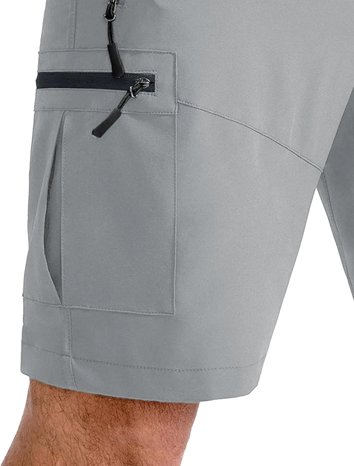 Men's 9" Quick Dry Casual Hiking Short Breathable Stretch Solid Camping Shorts Comfort Lightweight Cargo Work Shorts