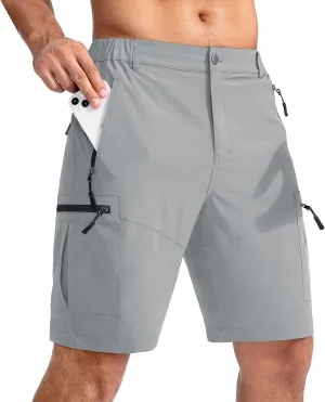 Men's 9" Quick Dry Casual Hiking Short Breathable Stretch Solid Camping Shorts Comfort Lightweight Cargo Work Shorts