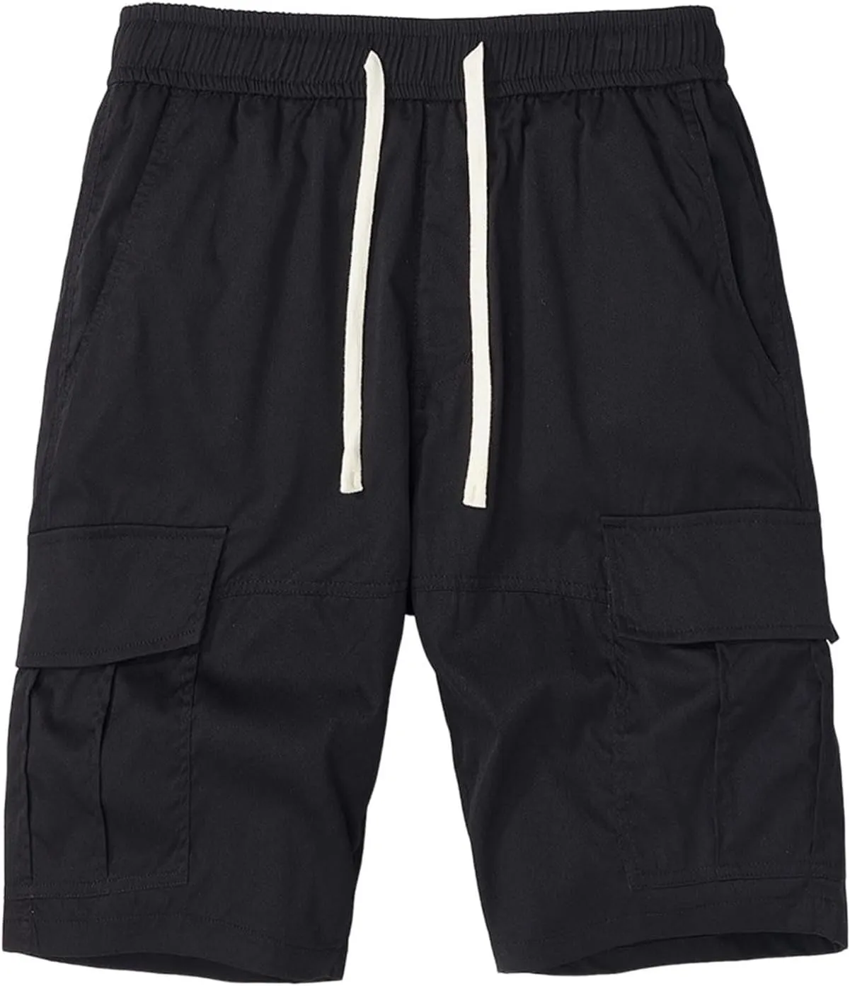 Men's Athletic Cargo Shorts Quick Dry with Pockets Button Zipper Elastic Waist Gym Running Hiking Outdoor Trunks