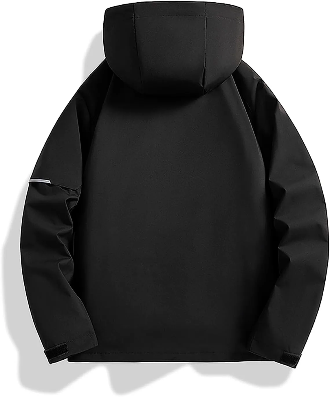 Mens Casual Rain Jacket Fashion Color Block Preppy Windbreaker Hooded Jacket Coats Outdoor Hiking Travel Raincoat