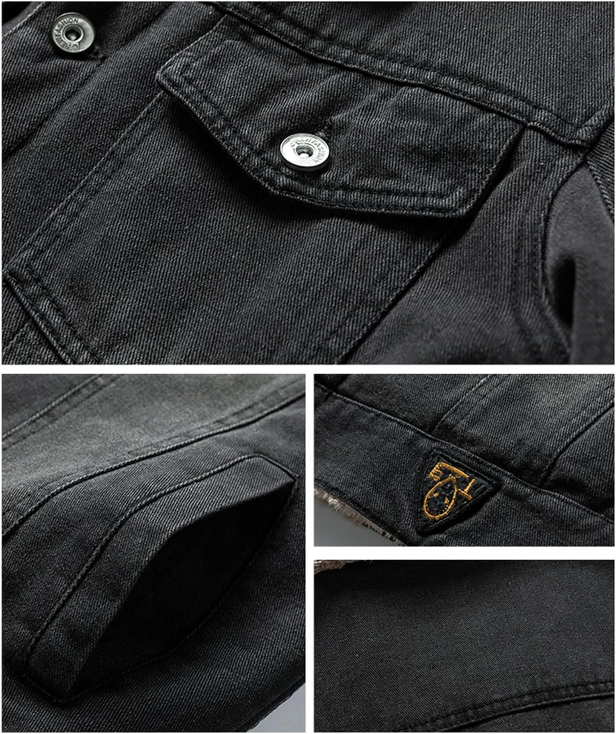 Men's Cowboy Coat Fleece Denim Jacket Trucker Sherpa Lined Fall Winter Jackets