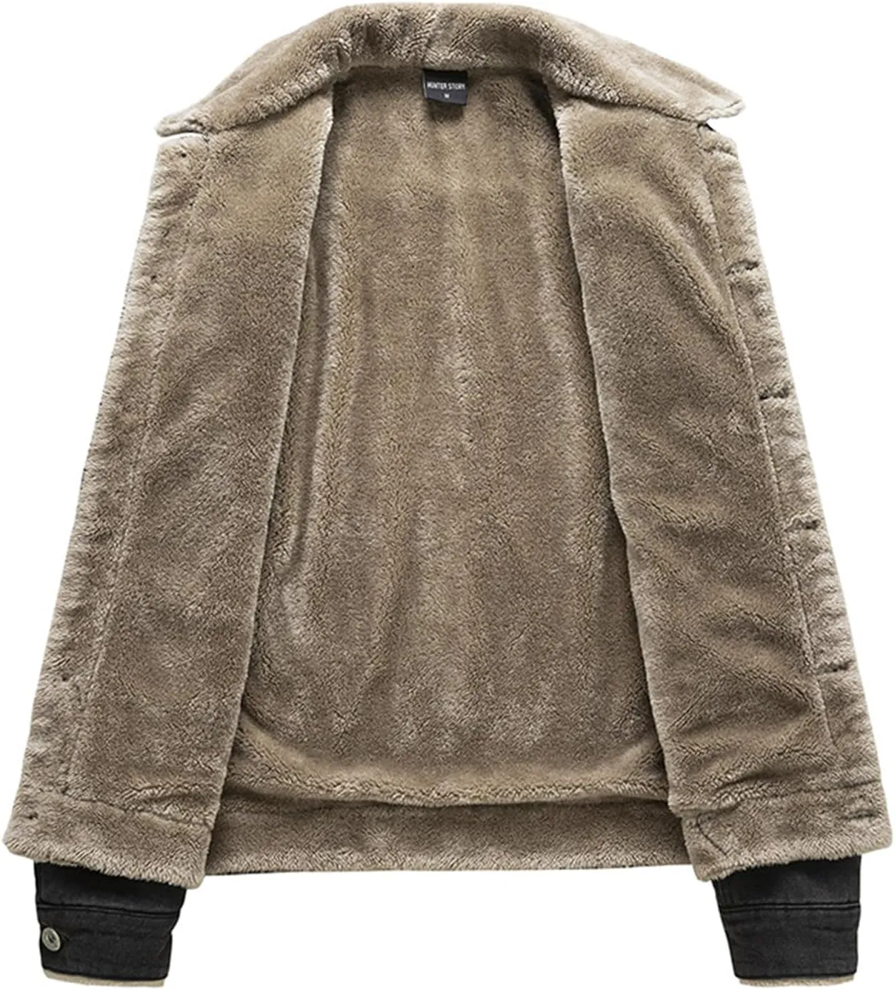 Men's Cowboy Coat Fleece Denim Jacket Trucker Sherpa Lined Fall Winter Jackets