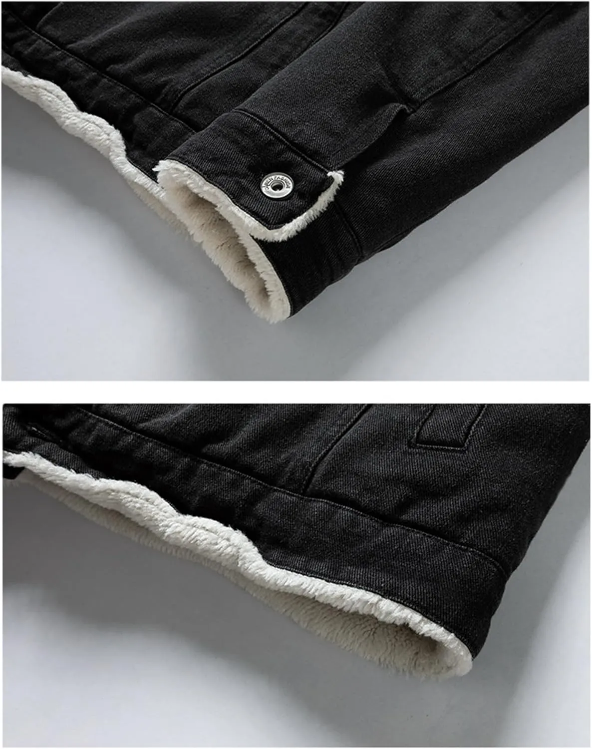 Men's Cowboy Coat Fleece Denim Jacket Trucker Sherpa Lined Fall Winter Jackets