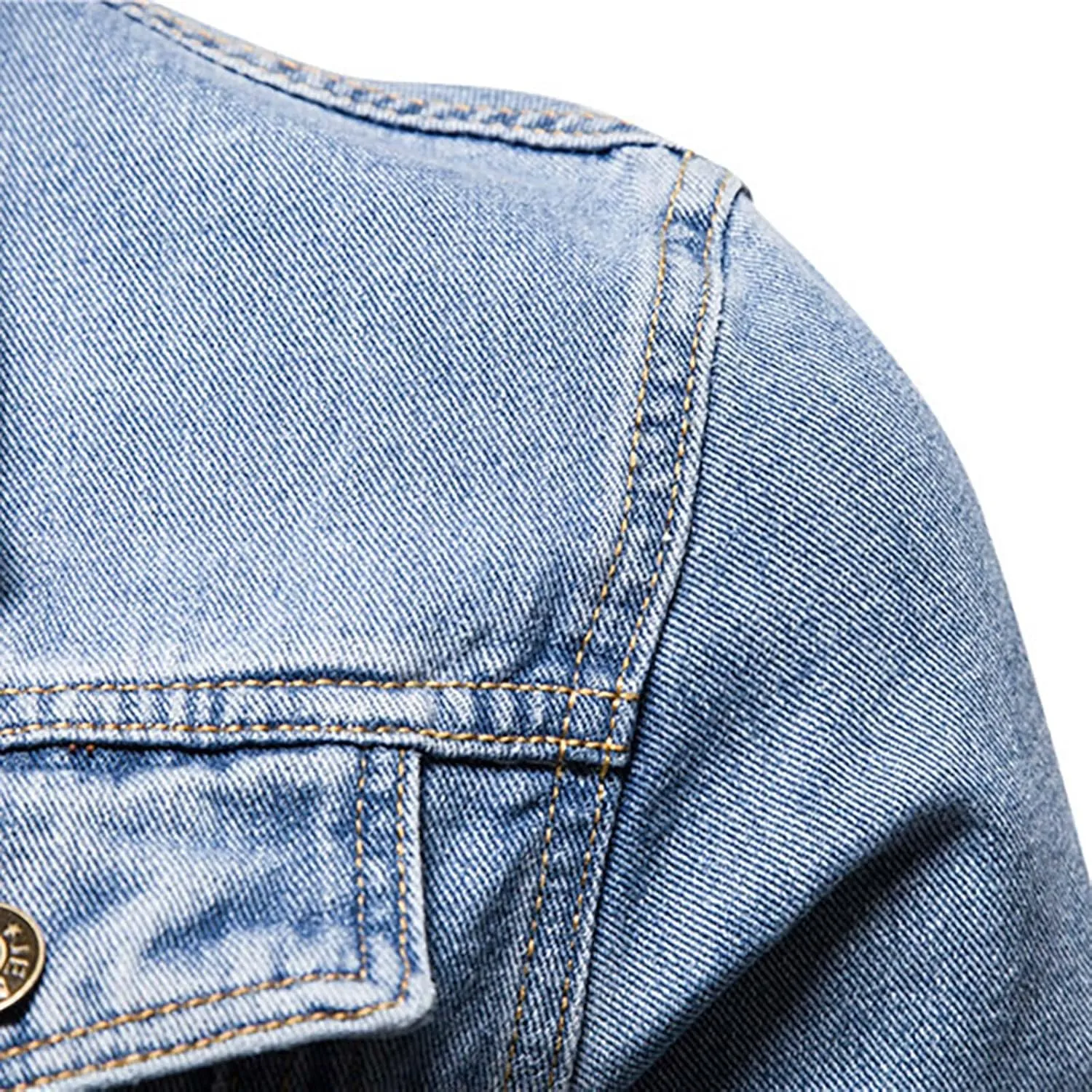 Mens Denim Jacket Washed Flex Stretch Slim Fit Jean Jackets Classic Lapel Button down Long Sleeve Trucker Jacket Coat