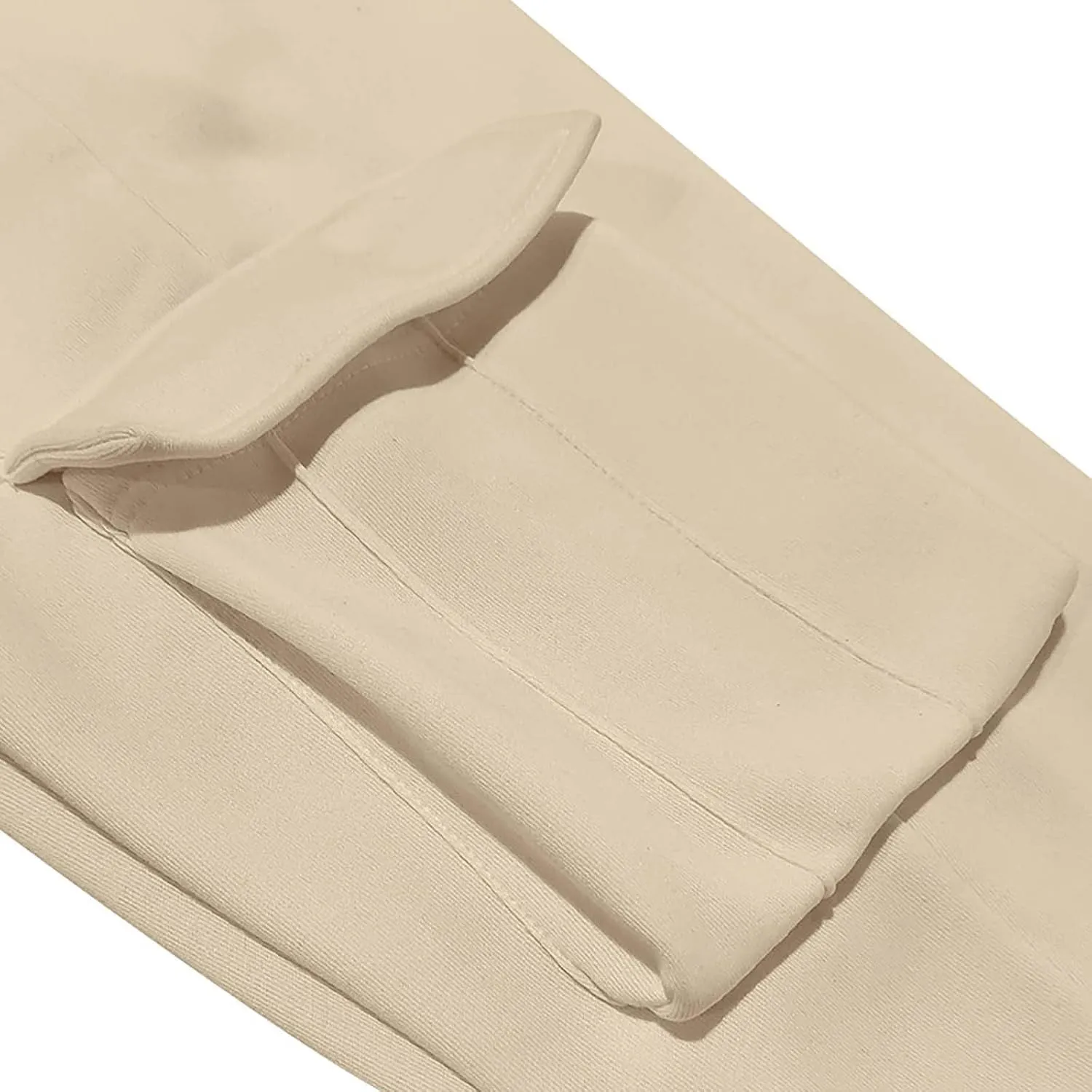 Men's Hiking Cargo Pants Active Elastic Waist Pants with Multi-Pocket Fit Drawstring Casual Trousers