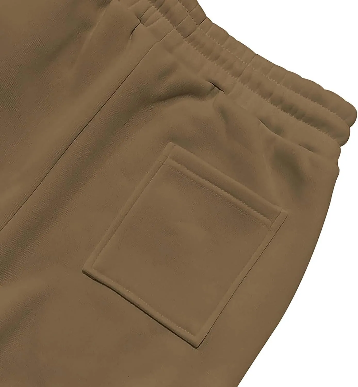 Men's Hiking Cargo Pants Active Elastic Waist Pants with Multi-Pocket Fit Drawstring Casual Trousers