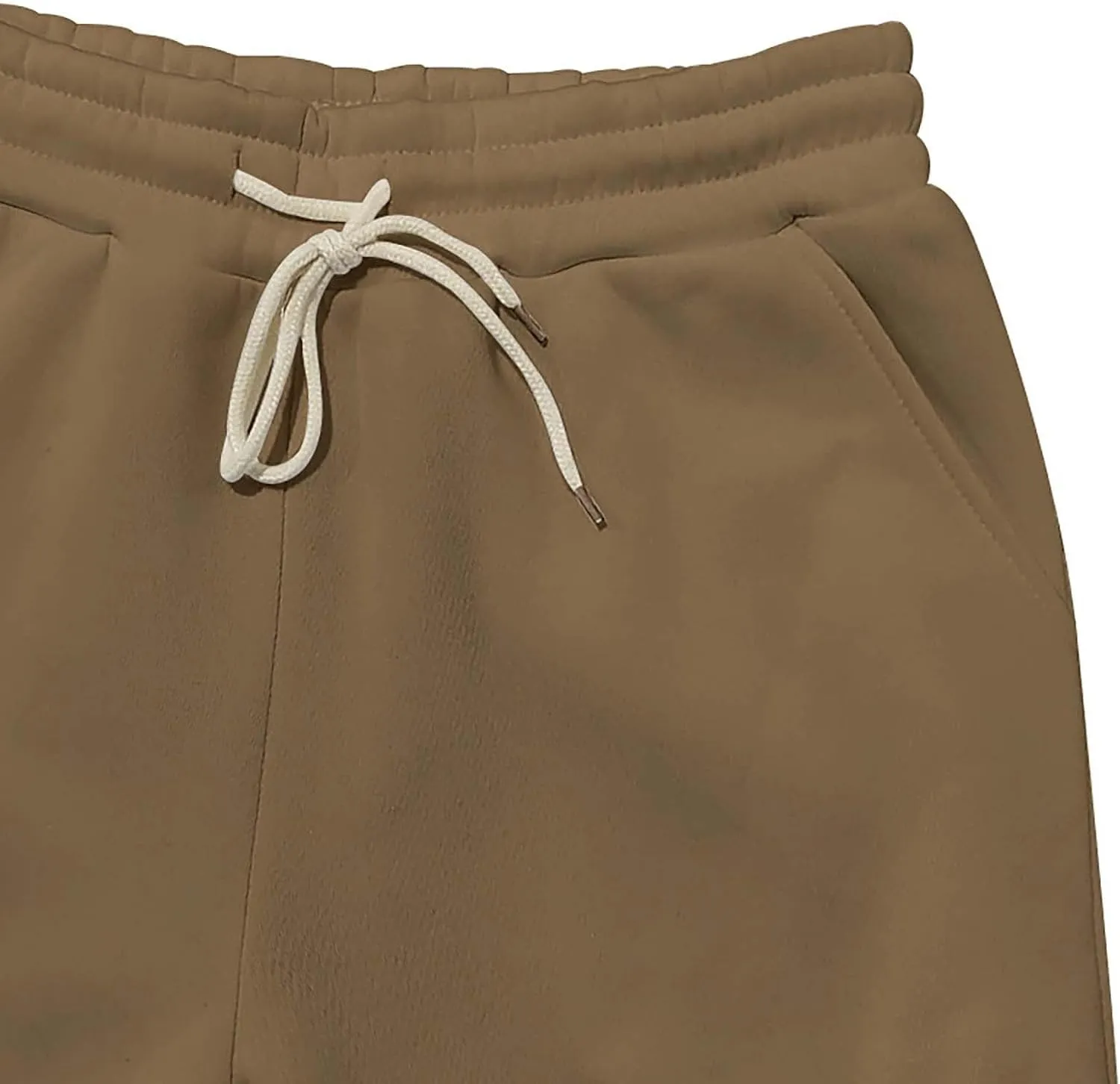 Men's Hiking Cargo Pants Active Elastic Waist Pants with Multi-Pocket Fit Drawstring Casual Trousers