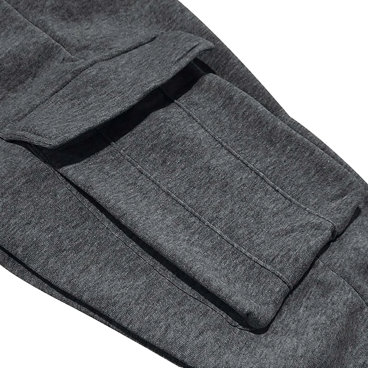 Men's Hiking Cargo Pants Active Elastic Waist Pants with Multi-Pocket Fit Drawstring Casual Trousers