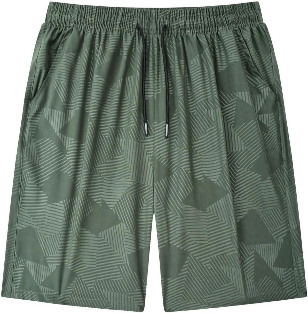Men's Ice Silk Shorts Quick Dry with Pockets Athletic Breathable Lightweight Casual Print Outdoor Beach Trunks
