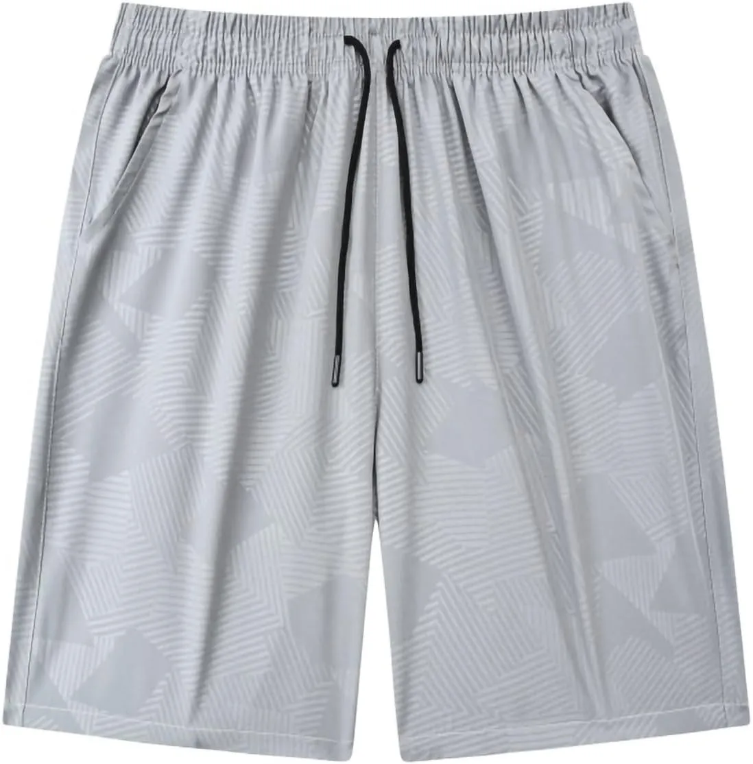 Men's Ice Silk Shorts Quick Dry with Pockets Athletic Breathable Lightweight Casual Print Outdoor Beach Trunks