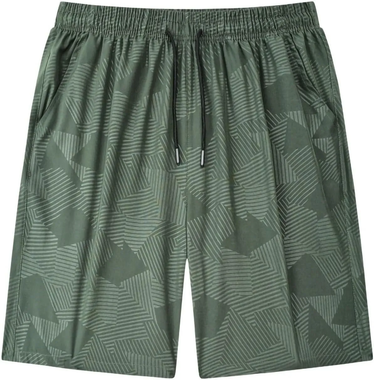 Men's Ice Silk Shorts Quick Dry with Pockets Athletic Breathable Lightweight Casual Print Outdoor Beach Trunks