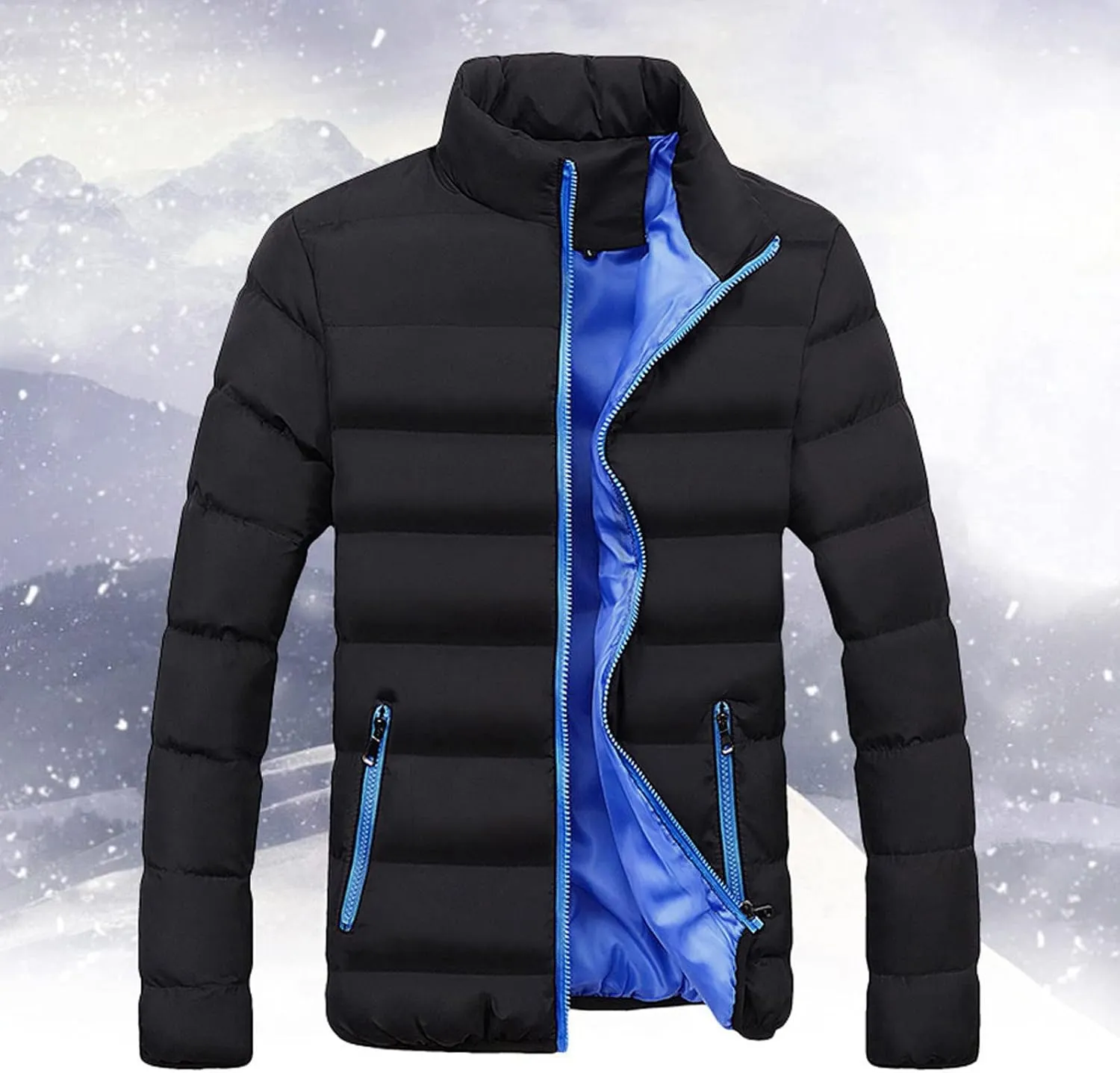 Mens Puffer Jackets Club Coat Vintage Autumn Winter Men Jacket Cool Collar Men's Coats Men's Winter Thickened Warm
