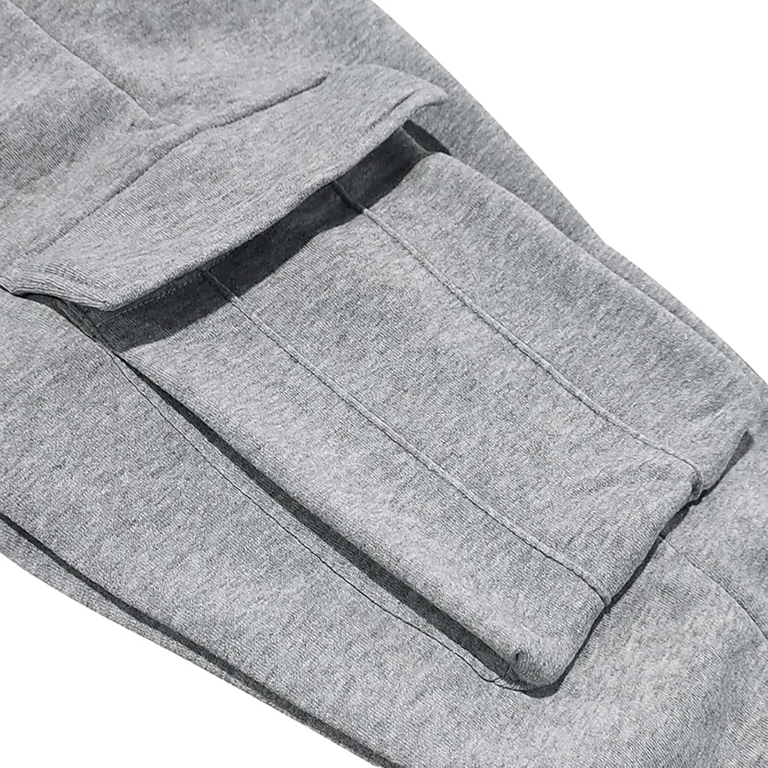 Men's Sports Cargo Pants Big and Tall Elastic Waist Pants with Multi-Pocket Baggy Drawstring Active Trousers