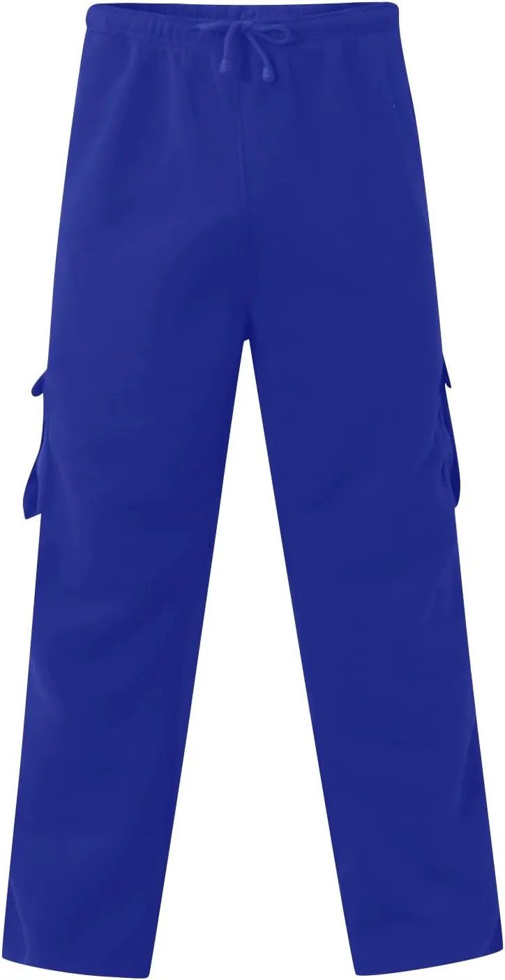 Mens Travel Cargo Pants Wide Elastic Waist Pants with Multi-Pocket Baggy Drawstring Lightweight Trousers