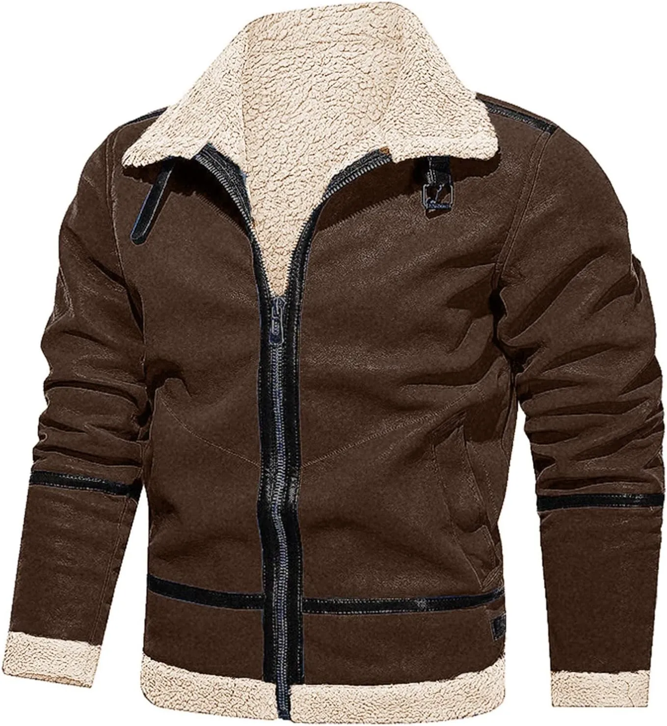Men's Winter Jacket Windproof Coat Leisure Plus Size Hat Zip Pocket Cotton-Padded Warm Soft Hooded Jacket Coats