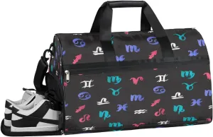 Number Theme Sports Gym Bag with Wet Pocket & Shoes Compartment Waterproof Workout Duffel Bag for Women and Men Weekender Overnight Duffle Bag Travel Carry-on Tote
