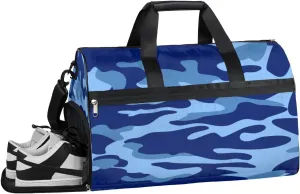 Ocean Camouflage Pattern Sports Gym Bag with Wet Pocket & Shoes Compartment Waterproof Workout Duffel Bag for Women and Men Weekender Overnight Duffle Bag Travel Carry-on Tote