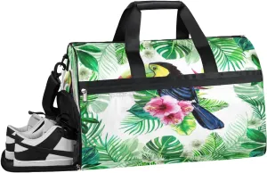 Parrot Sports Gym Bag with Wet Pocket & Shoes Compartment Waterproof Workout Duffel Bag for Women and Men Weekender Overnight Duffle Bag Travel Carry-on Tote