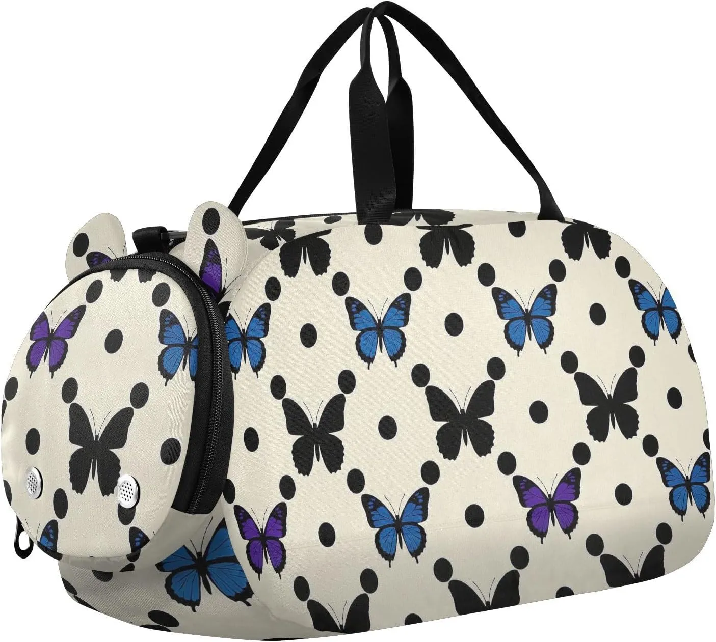 Polka Dot Animal Blue Butterfly Kids Cute Gym Bag with Shoes Compartment Multifunctional Travel Duffel with Adjustable Strap for Travel, Sports, Duffel, Weekender bolsos de para hombre