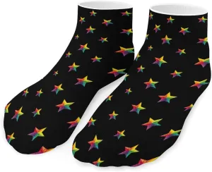 Rainbow Star Cute Ankle Socks 1 Pairs Low Cut No Show Sock Breathable Stocking for Men Women