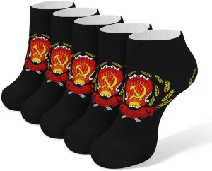 Russian Soviet Federative Socialist Republic 5 Pairs Low Cut Ankle Socks for Men Women Athletic Running Socks No Show Breathable