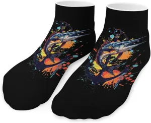 Sailfish Watercolor Cute Ankle Socks 1 Pairs Low Cut No Show Sock Breathable Stocking for Men Women