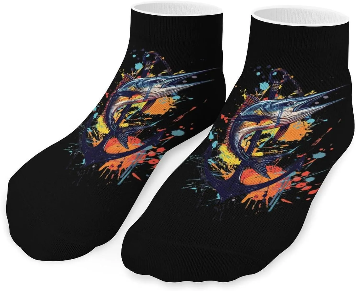 Sailfish Watercolor Cute Ankle Socks 1 Pairs Low Cut No Show Sock Breathable Stocking for Men Women