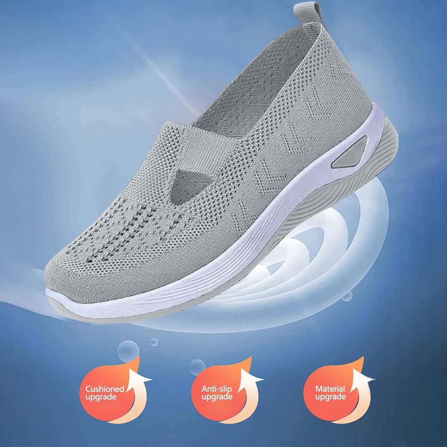 SHAOBGE Orthopedic Shoes for Women, Women Wide Width Breathable Walking Comfortable Slip on Sneakers, Non Slip Food Service Lightweight Sneaker, Nurse Shoes Arch Support Sneakers
