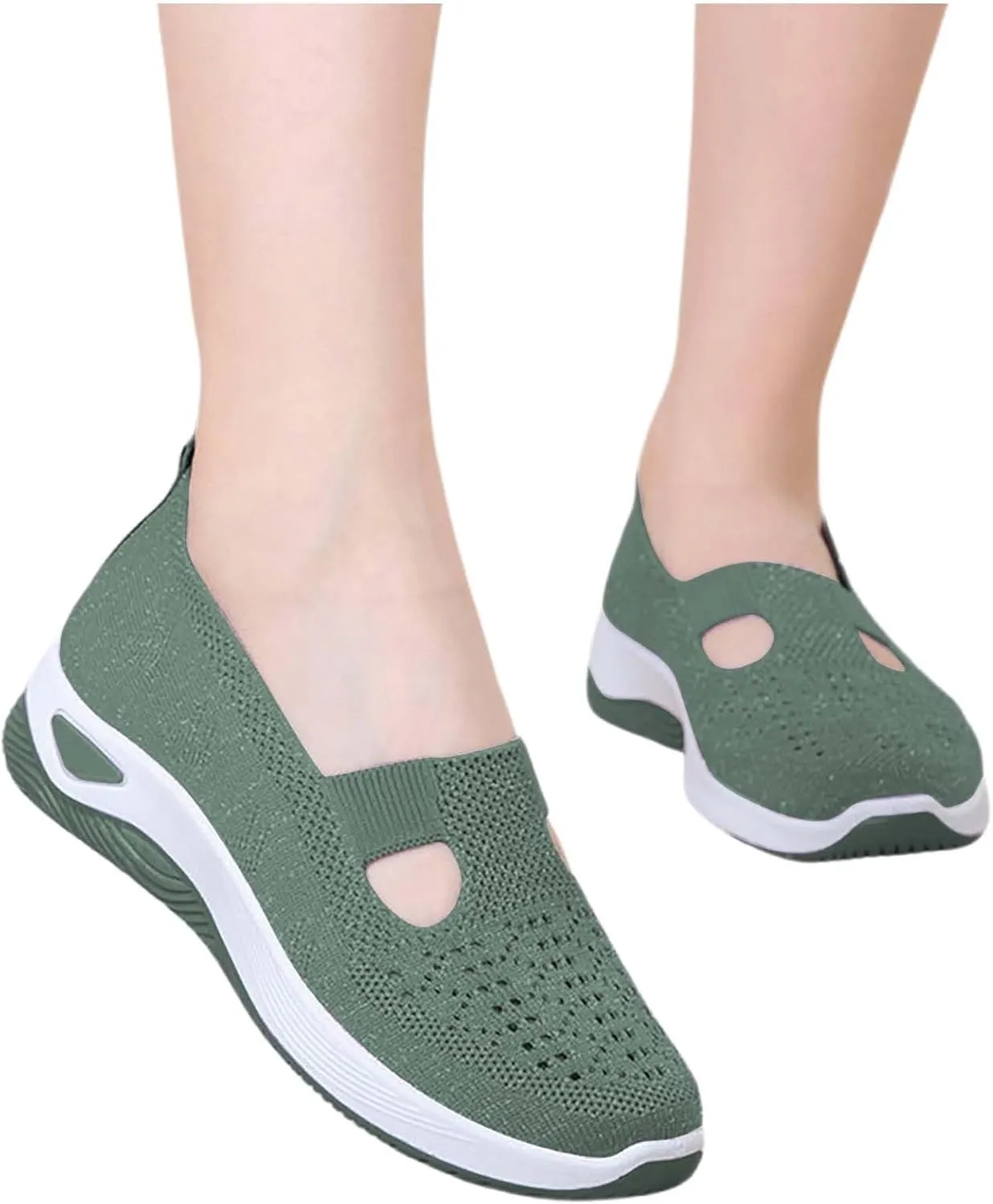 SHAOBGE Orthopedic Shoes for Women, Women Wide Width Breathable Walking Comfortable Slip on Sneakers, Non Slip Food Service Lightweight Sneaker, Nurse Shoes Arch Support Sneakers