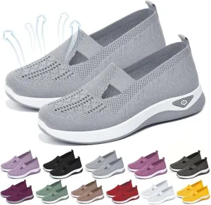 SHAOBGE Orthopedic Shoes for Women, Women Wide Width Breathable Walking Comfortable Slip on Sneakers, Non Slip Food Service Lightweight Sneaker, Nurse Shoes Arch Support Sneakers