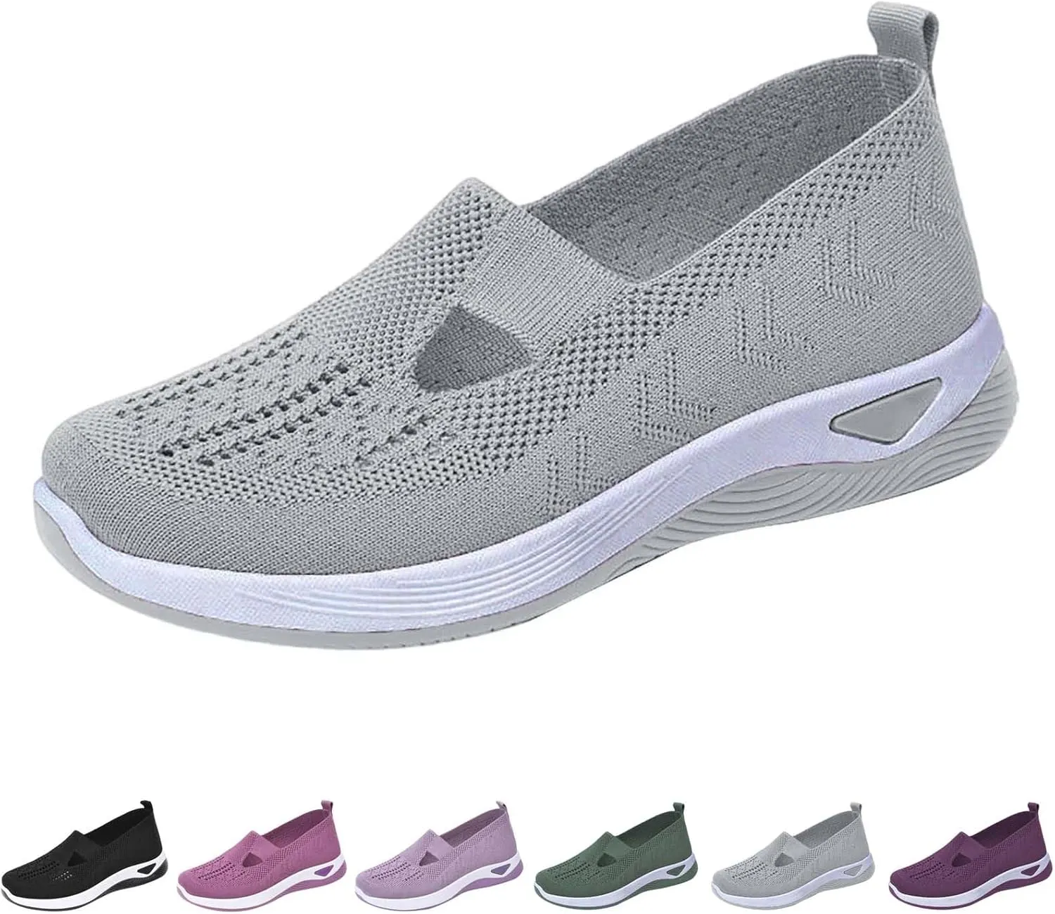SHAOBGE Orthopedic Shoes for Women, Women Wide Width Breathable Walking Comfortable Slip on Sneakers, Non Slip Food Service Lightweight Sneaker, Nurse Shoes Arch Support Sneakers