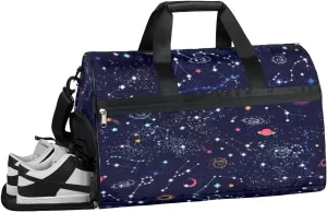 Sky Star Zodiac Sports Gym Bag with Wet Pocket & Shoes Compartment Waterproof Workout Duffel Bag for Women and Men Weekender Overnight Duffle Bag Travel Carry-on Tote