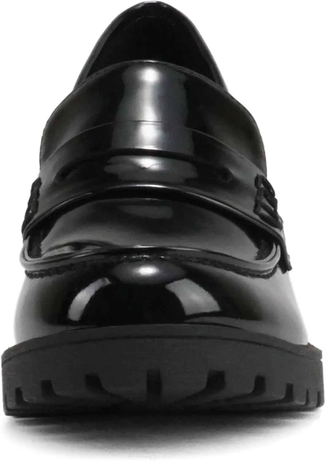 Soda “Kinder” ~ Women Slip On Chunky Mid Heel Lug Sole Penny Loafer Shoe