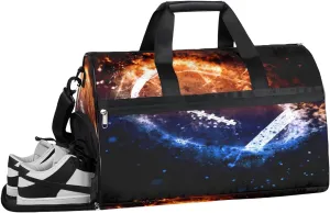 Space Pattern Sports Gym Bag with Wet Pocket & Shoes Compartment Waterproof Workout Duffel Bag for Women and Men Weekender Overnight Duffle Bag Travel Carry-on Tote