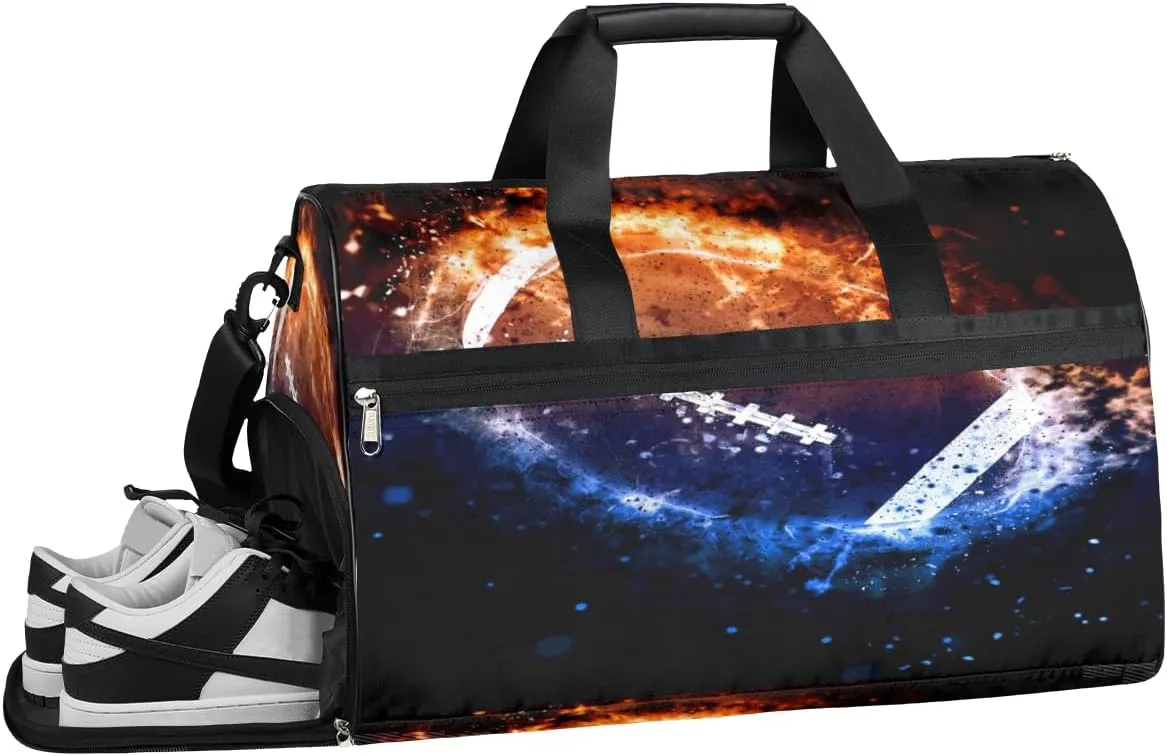 Space Pattern Sports Gym Bag with Wet Pocket & Shoes Compartment Waterproof Workout Duffel Bag for Women and Men Weekender Overnight Duffle Bag Travel Carry-on Tote