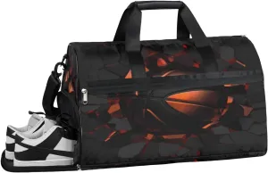 Sports Basketball Sports Gym Bag with Wet Pocket & Shoes Compartment Waterproof Workout Duffel Bag for Women and Men Weekender Overnight Duffle Bag Travel Carry-on Tote