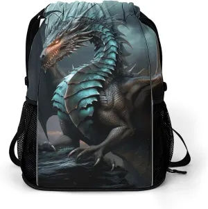 Sports Belt Pocket,Cool Dragon Drawstring Backpack,drawstring Bag,travel Drawstring Backpack with Side Pocket